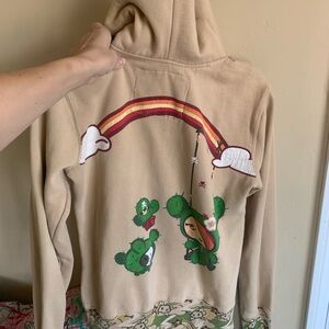 *SOLD* Tokidoki Tan Hoodie with Green Characters and Rainbow